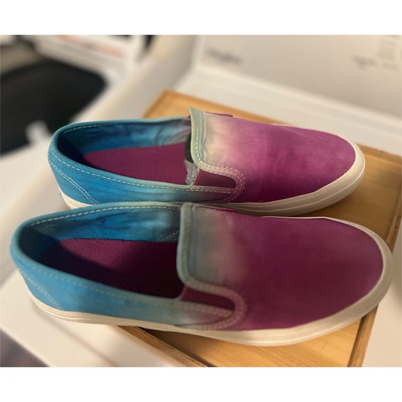 Women’s Sperry Topsider Canvas Seaside Dip Dye Purple Blue Size 8M - Picture 3 of 5